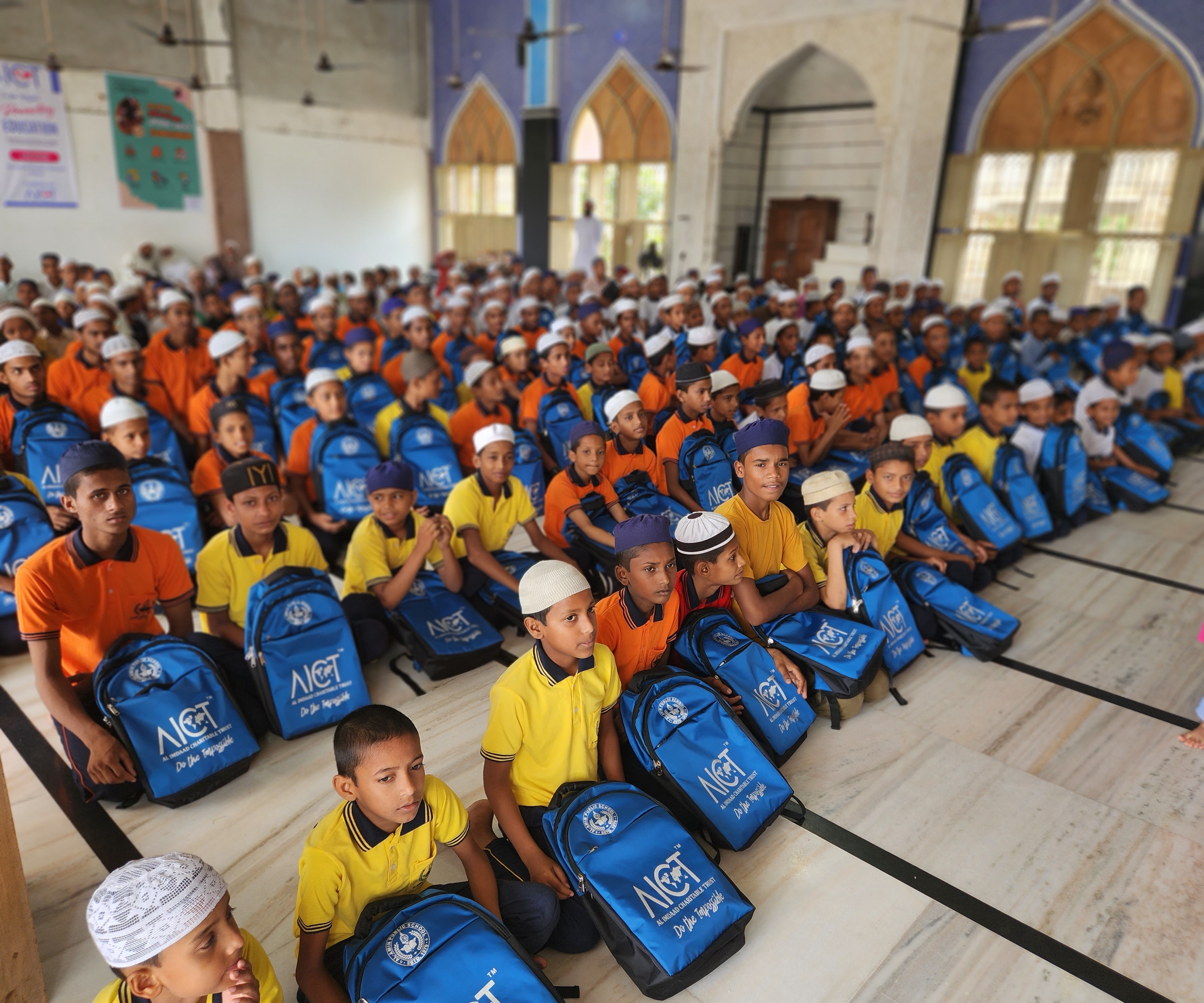 AICT School Bags and Stationary Distribution For Him